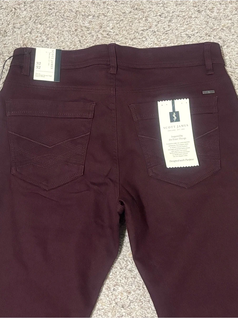 Slim Fit Fig Men's Jeans – Modern Tailored Style Size 32x32